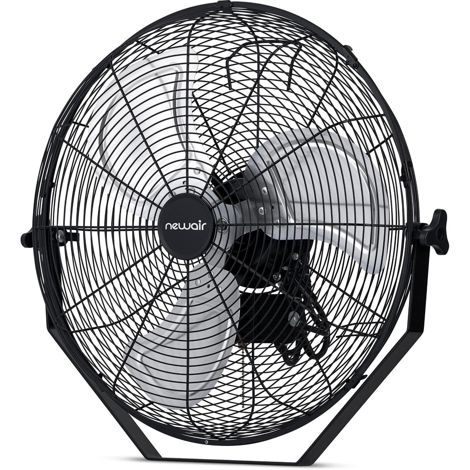 NewAir NIF18WBK01 18-in High Velocity Wall Mount Fan w/ 3 Fan Speeds & Adjustable Tilt Head - Angled Right - White Background thumbnail