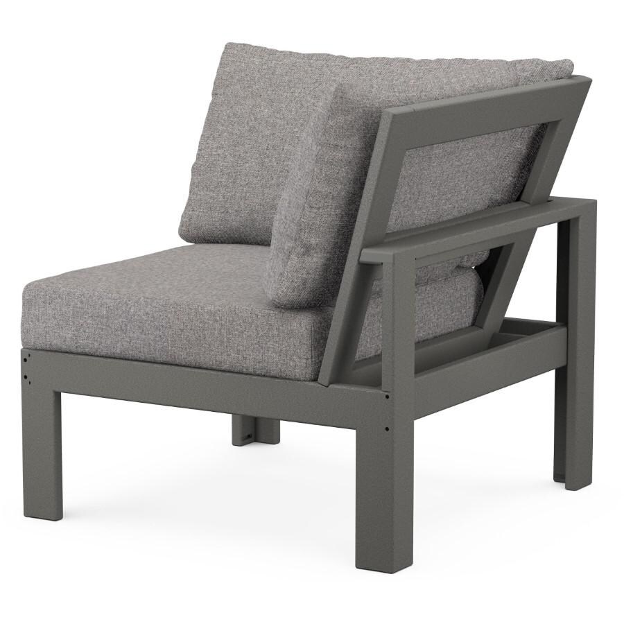 POLYWOOD Modular Corner Chair in Black / Grey Mist - Back thumbnail