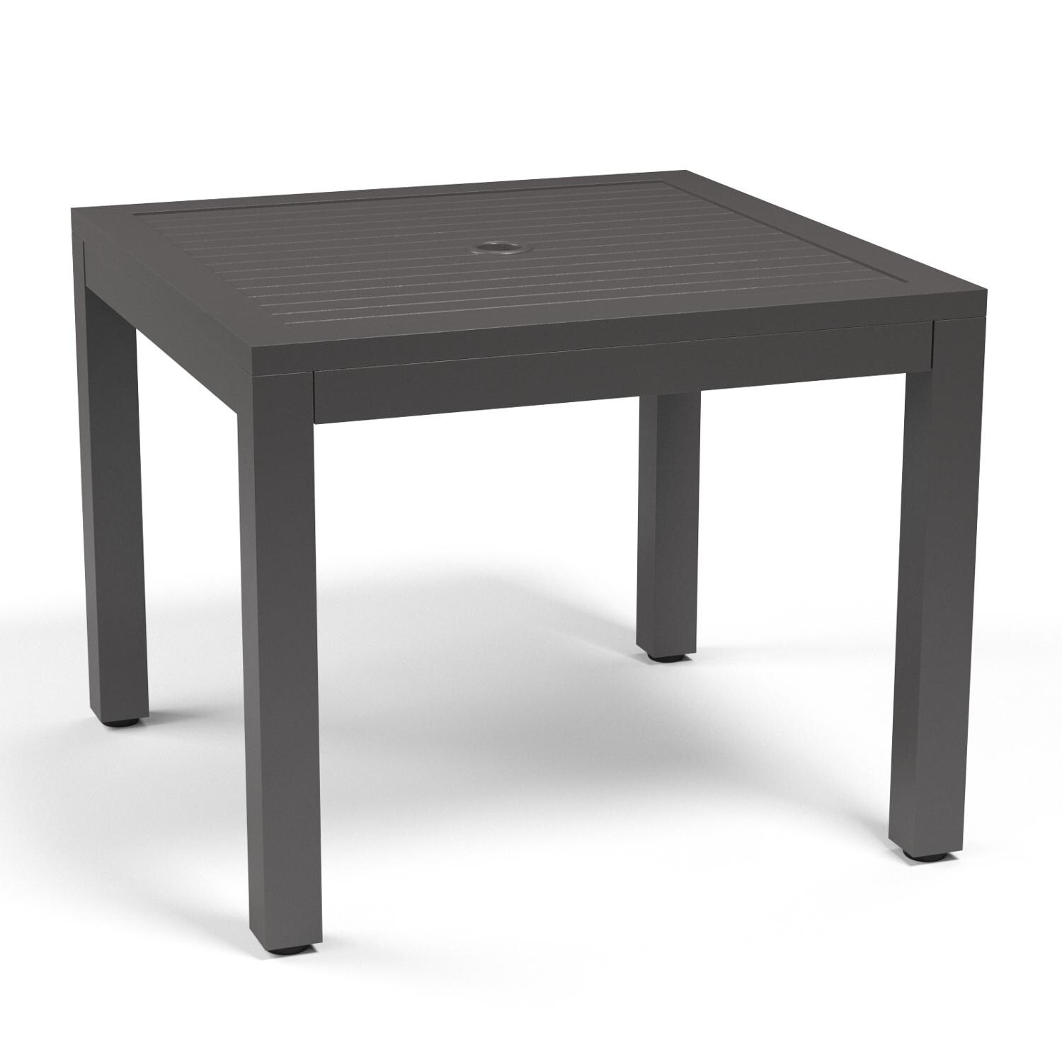 Sunset West Vegas 36-Inch Square Aluminum Patio Dining Table W/ Umbrella Hole