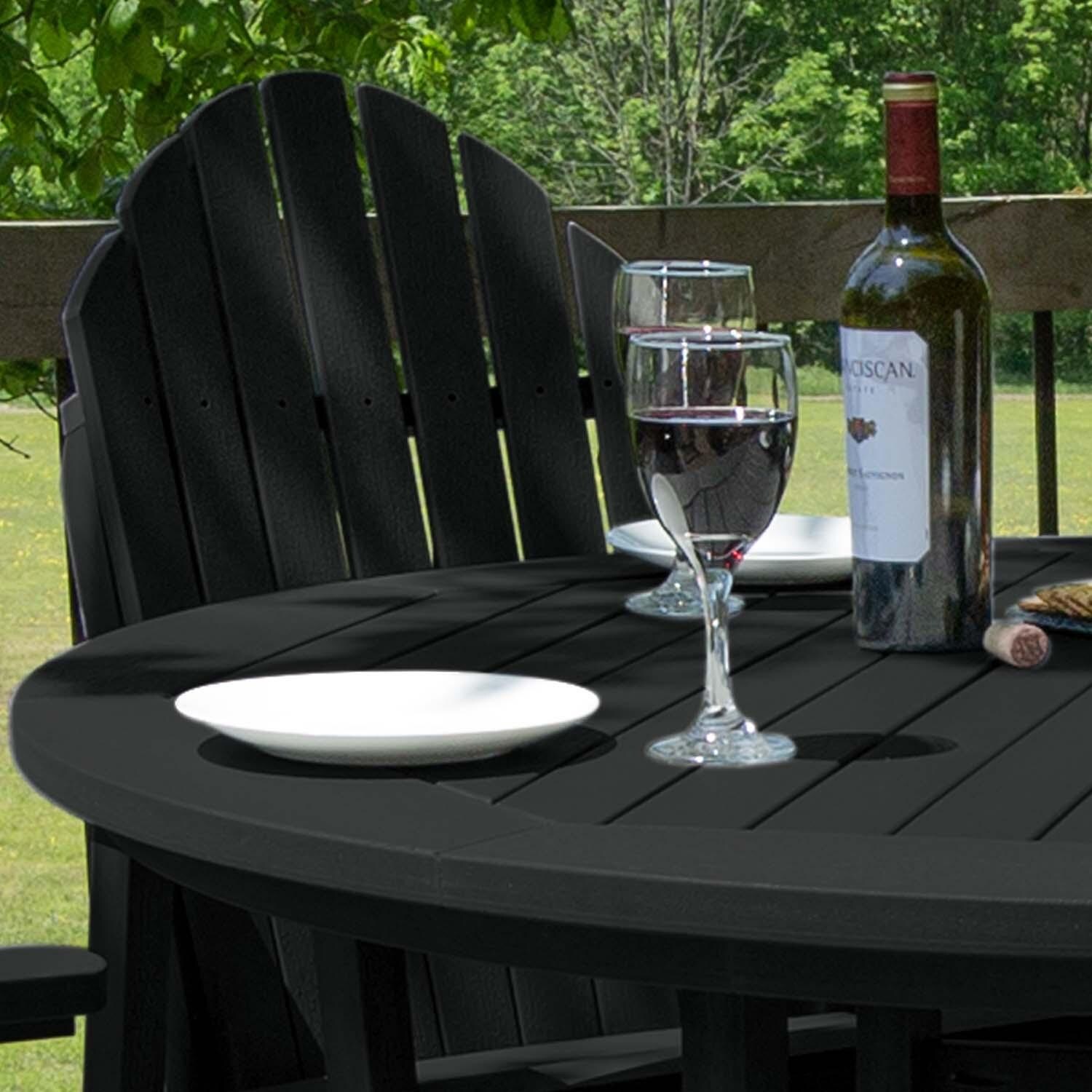 Dream Bay 5 Pc Set Recycled Plastic Counter Height Dining Set In Black By Lakeview - Detail thumbnail