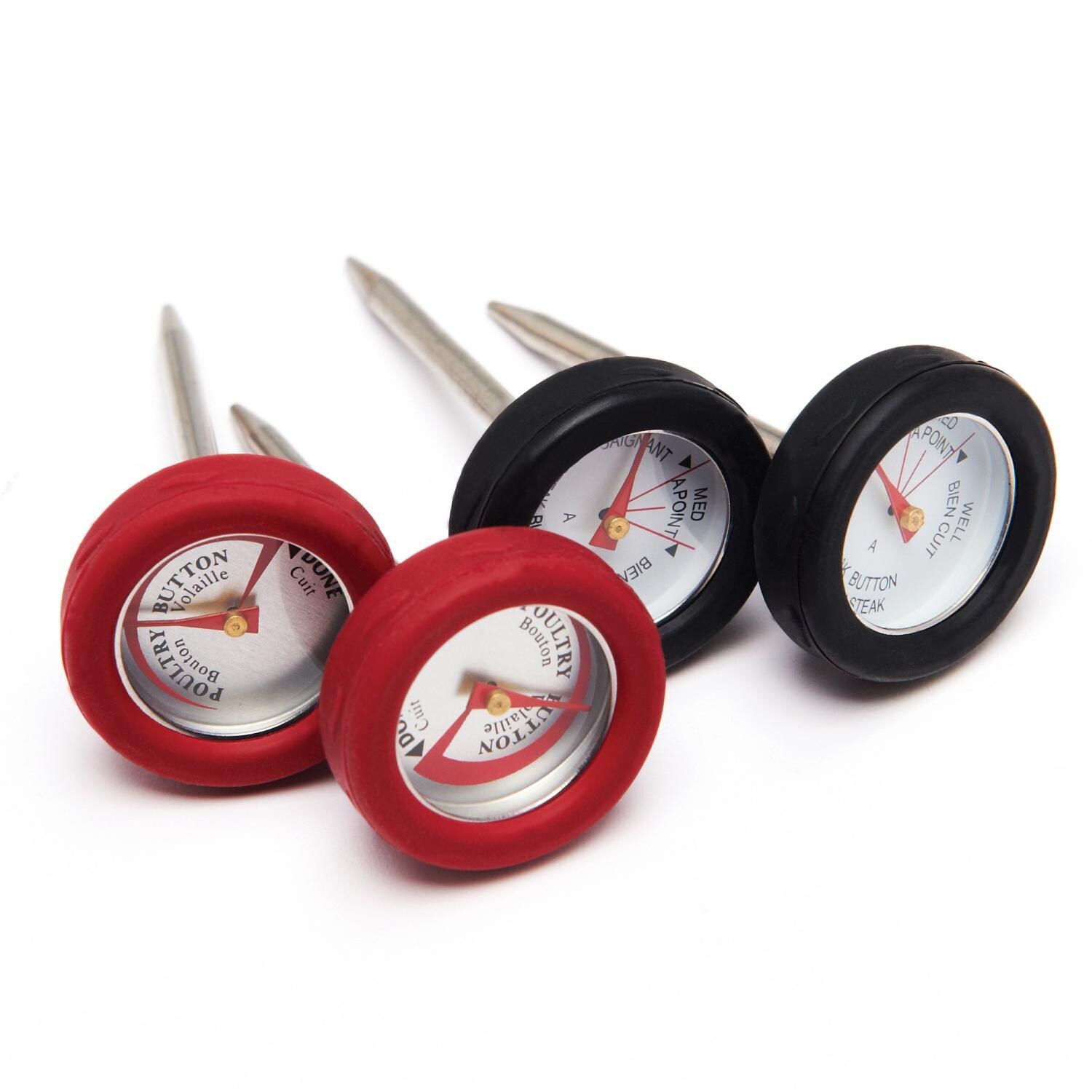 Broil King 2-Inch Mini BBQ Thermometers With Silicone Bezel - Set Of 4