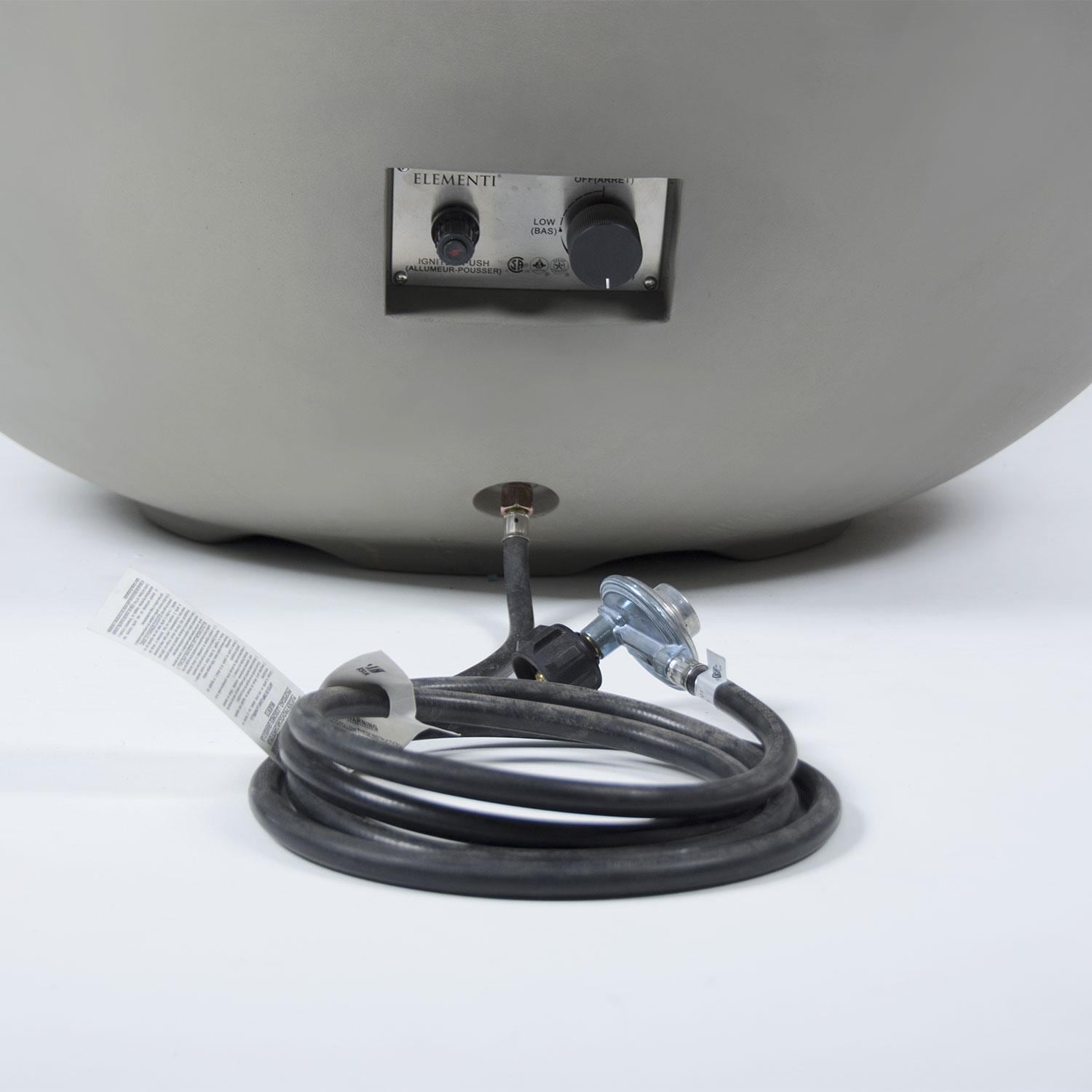 Elementi Lunar Bowl 42-in Natural Gas Concrete Fire Table in Light Grey - Plug - Detail thumbnail