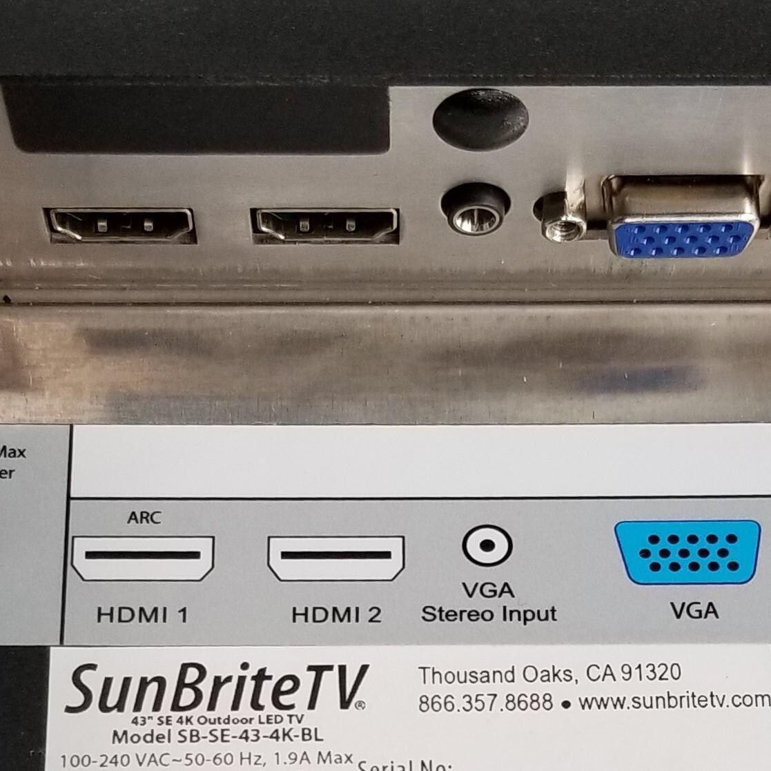 SunBriteTV Signature Series 55-Inch 4K LED Outdoor UHDTV - Media Ports Detail thumbnail