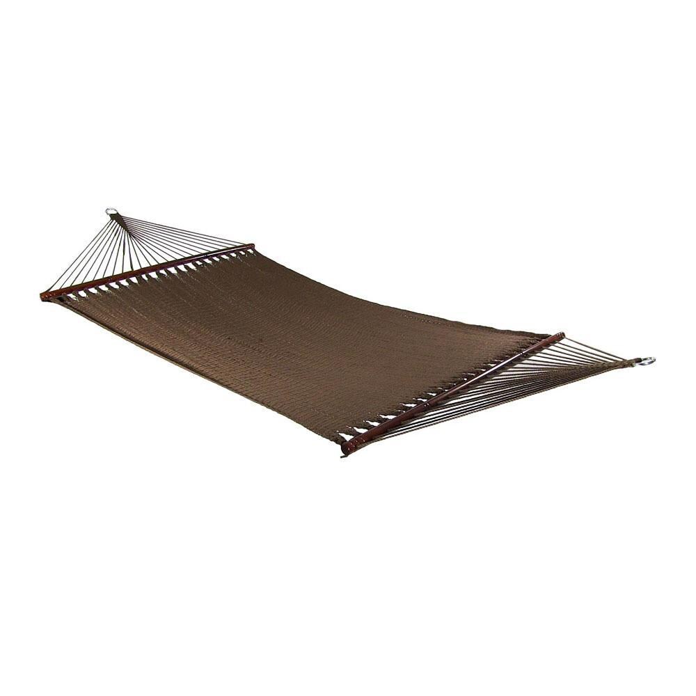 Ultimate Patio Soft-Spun Woven Rope Double Hammock - Mocha