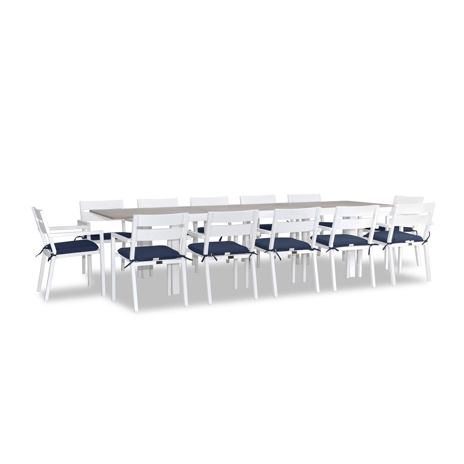 Calm Bay 13 Pc Extendable Dining Set in White/Spectrum Indigo by Lakeview - White Background 2 thumbnail