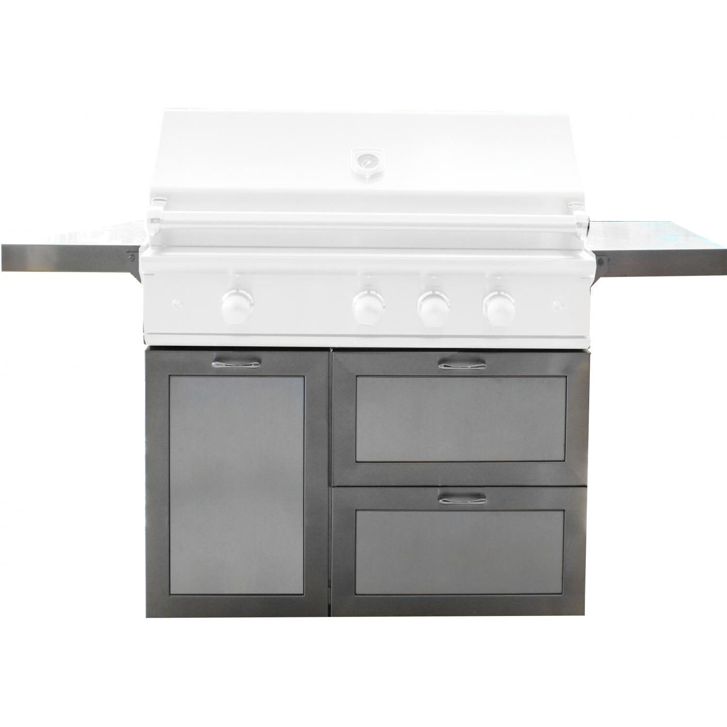 Caliber Grill Cart For CrossFlame Pro 42-Inch Gas Grills - Stainless Steel CGP42-C