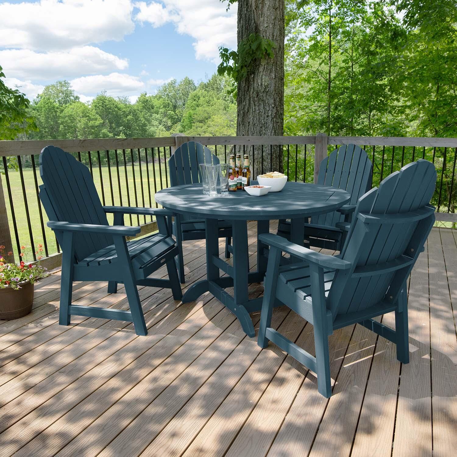 Dream Bay 5 Pc Set Recycled Plastic Dining Set In Nantucket Blue By Lakeview - Lifestyle thumbnail