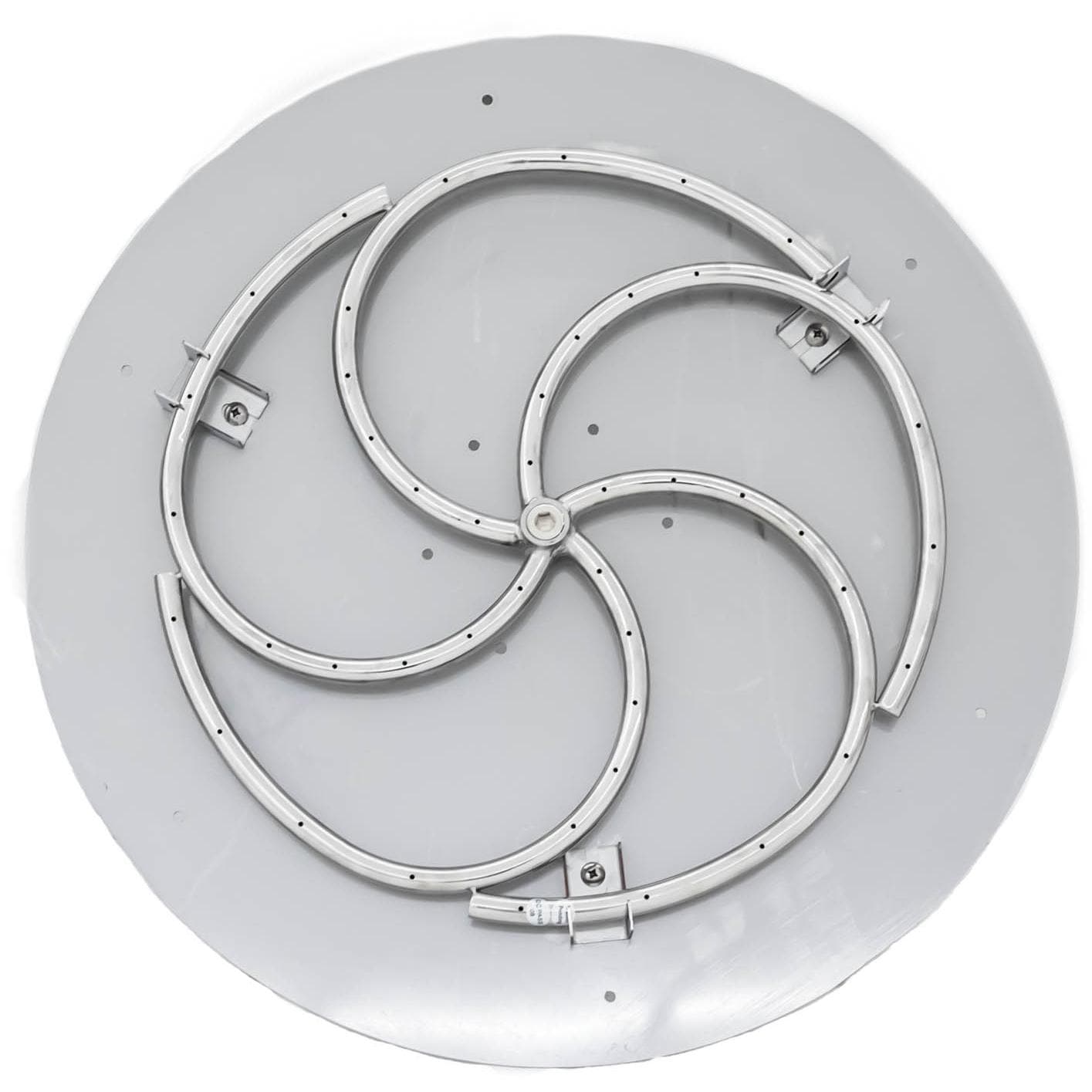 Firenado 24 Inch Flat Round Stainless Fire Pit Burner Pan With 18 Natural Gas Spiral Ring