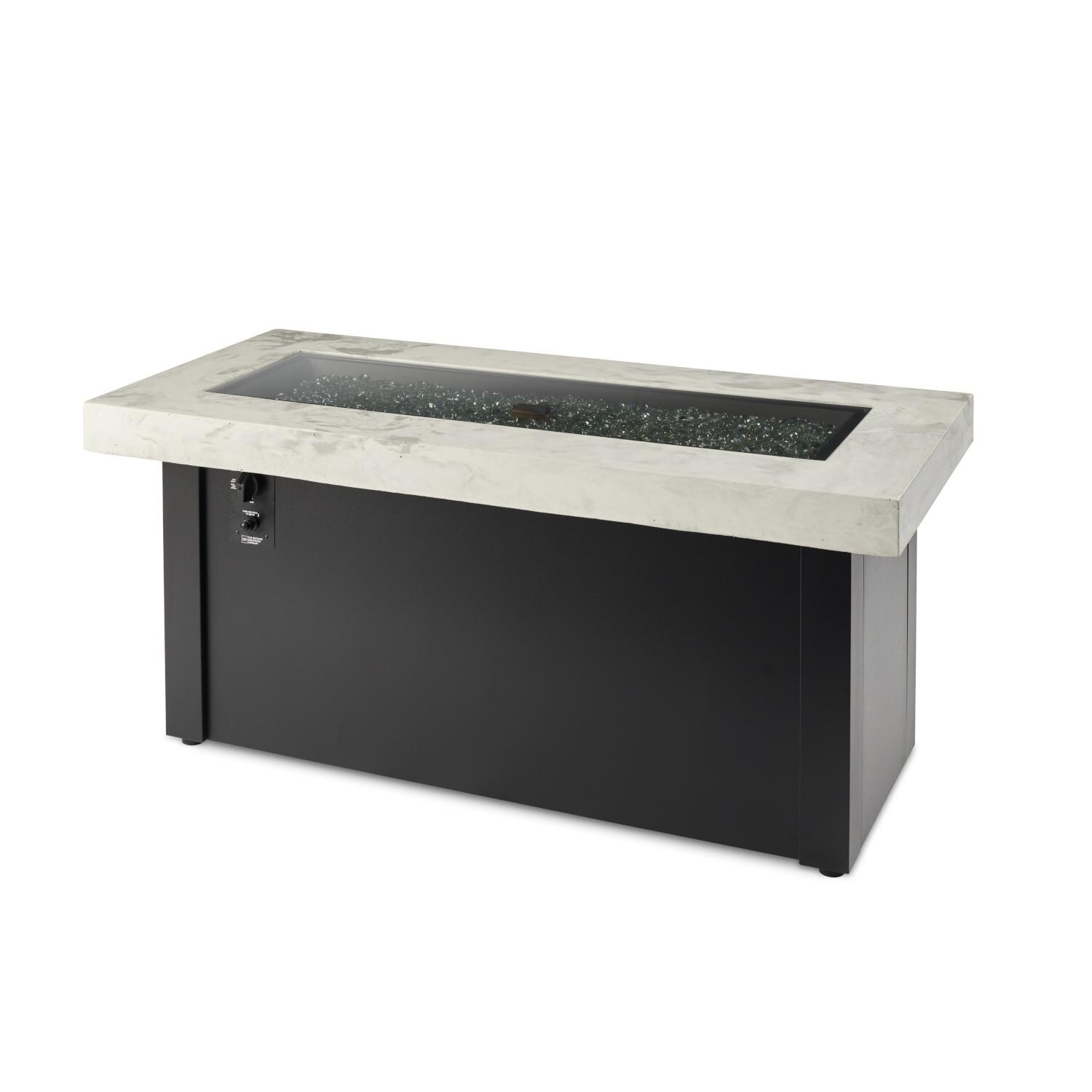 The Outdoor GreatRoom Company KL-1242-BLK-WO-K-NG Key Largo 54-Inch Rectangular Propane Gas Fire Table w/ 42-Inch Crystal Fire Plus Burner - Cover thumbnail