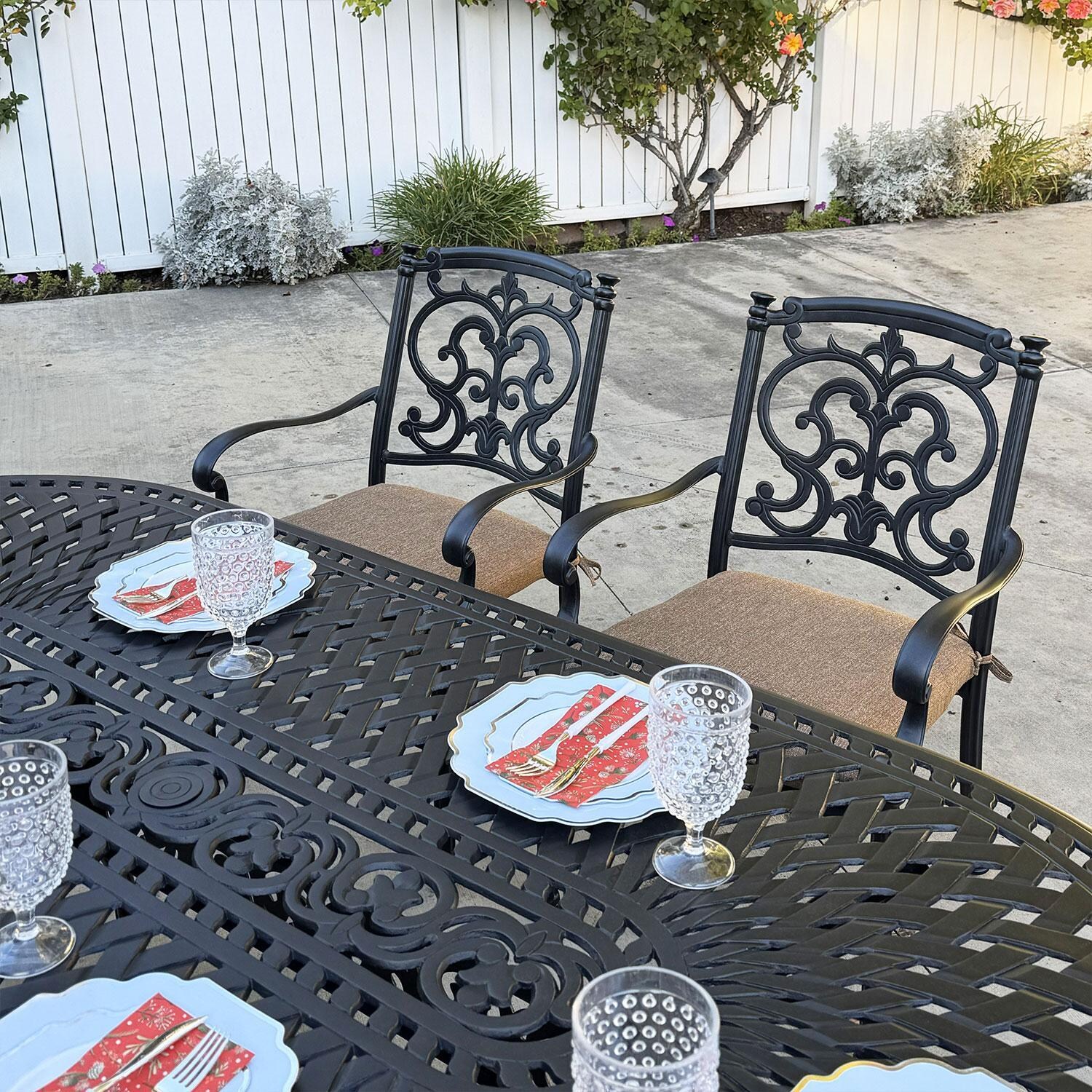 Darlee Santa Barbara 6-Person Patio Dining Set - Antique Bronze - Detail thumbnail