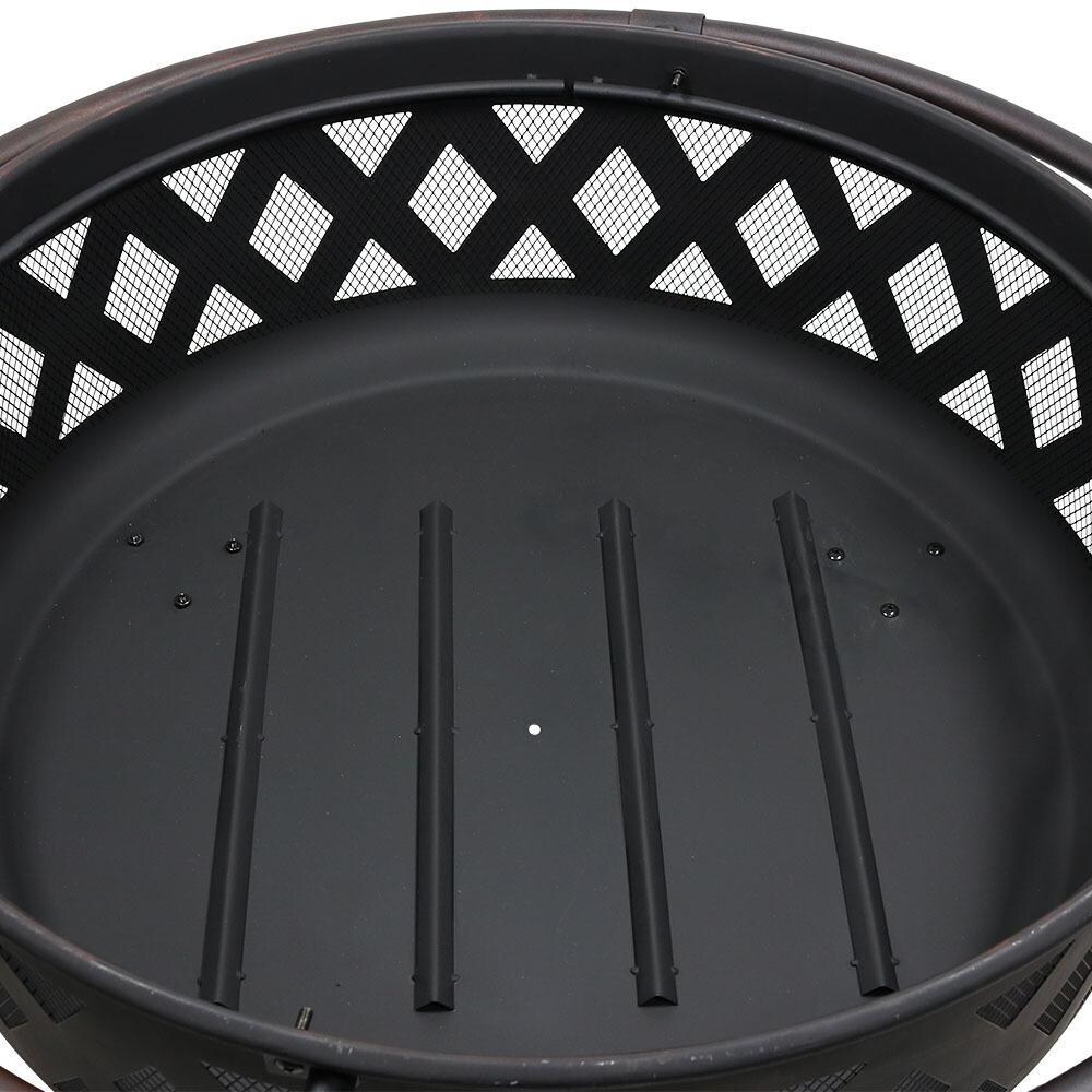 Ultimate Patio 36-Inch Steel Crossweave Wood Burning Fire Pit - Fire Bowl thumbnail