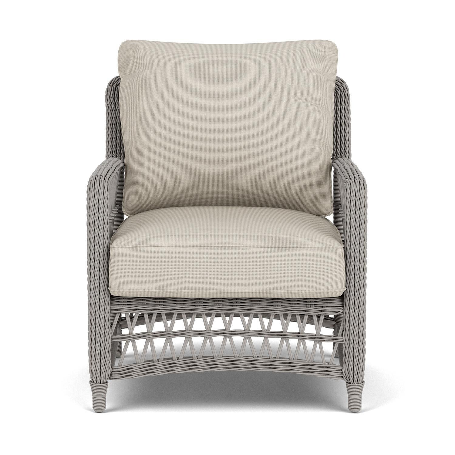 Lloyd Flanders Mackinac Lounge Chair in Putty Finish with Fife Fog Fabric thumbnail