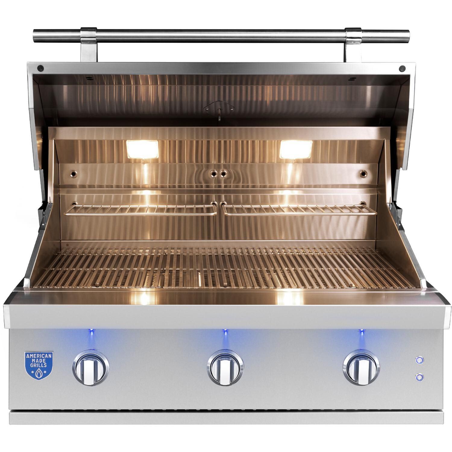 American Made Grills Atlas 36 Inch Grill ATS36-B-NG - Natural Gas - Lid Open - White Background thumbnail