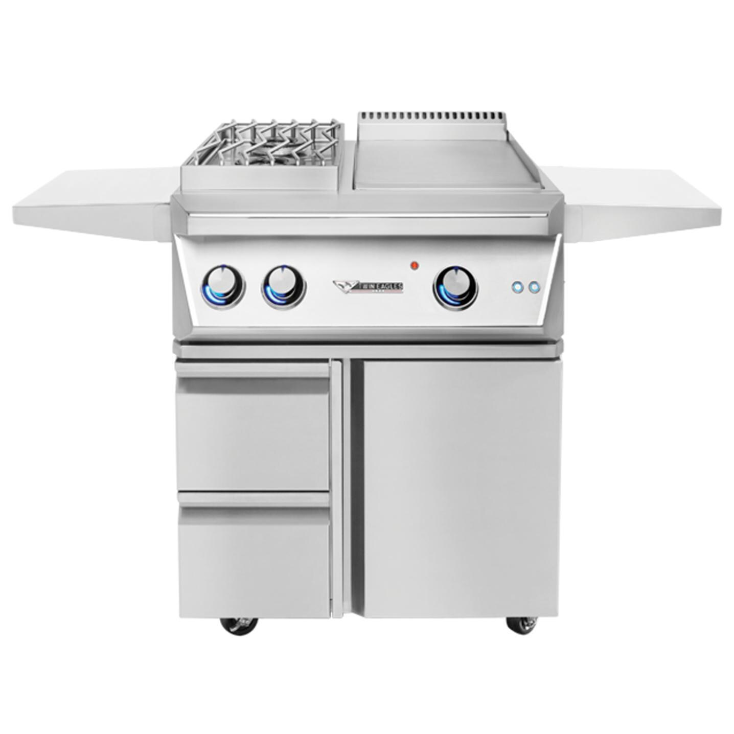 Twin Eagles 30-in Natural Gas Dine & Breakfast Club On Deluxe Cart - White Background thumbnail