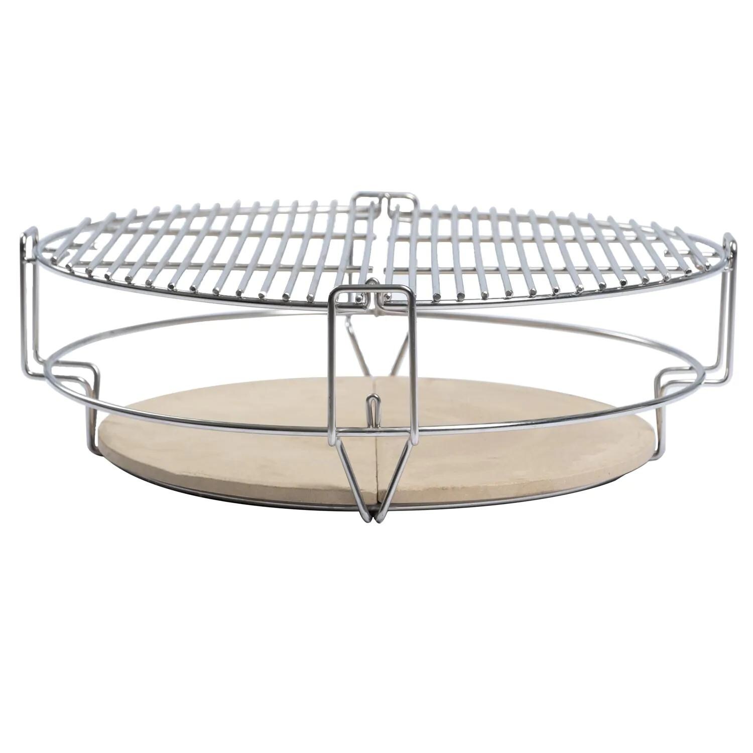 BBQGuys Signature BBQ-KFCS-18-SS  Flexible Cooking System For 18-Inch Kamado Grills - Side View thumbnail