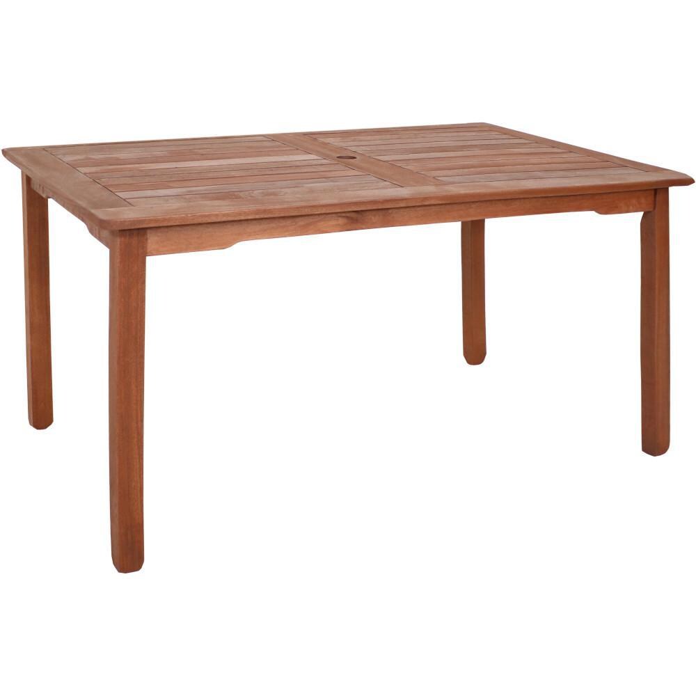 Ultimate Patio 5-Foot Meranti Wood Outdoor Dining Table - Full View thumbnail