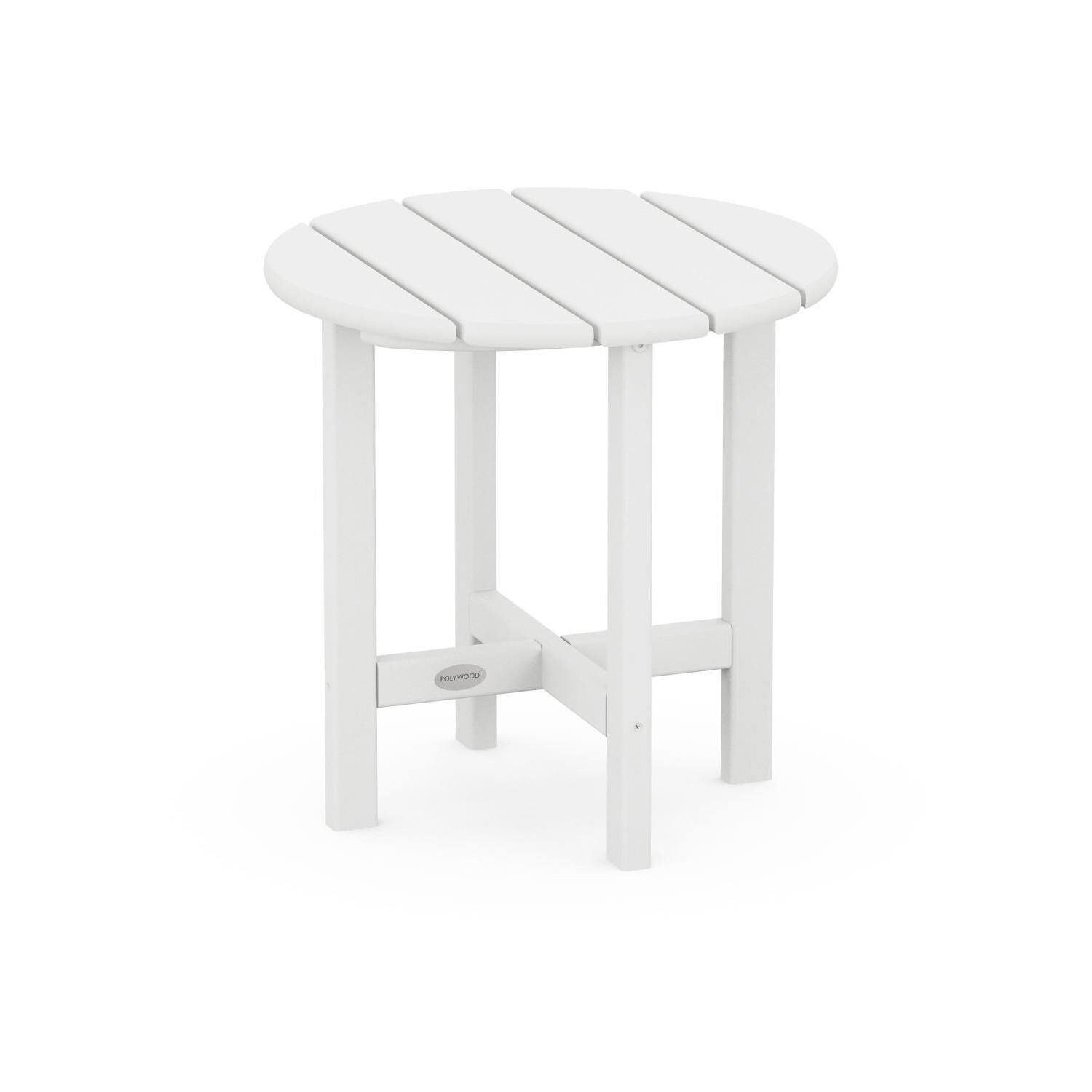 POLYWOOD PWS417-1-WH Classic Adirondack 3-Piece Set - Side Table