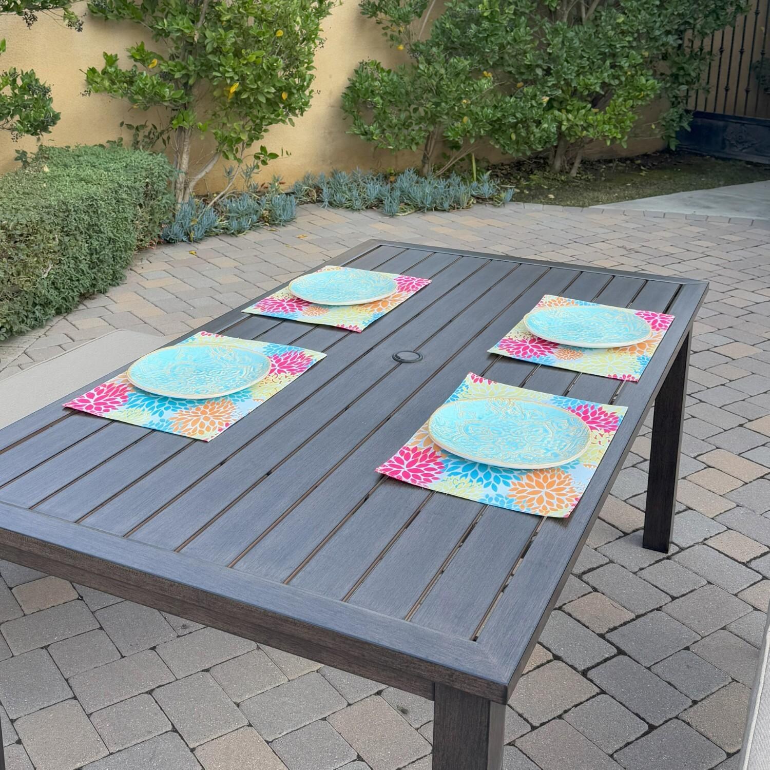 Atlantis 70-in Walnut Aluminum Dining Table by Darlee - Table w/o Chairs - Lifestyle thumbnail