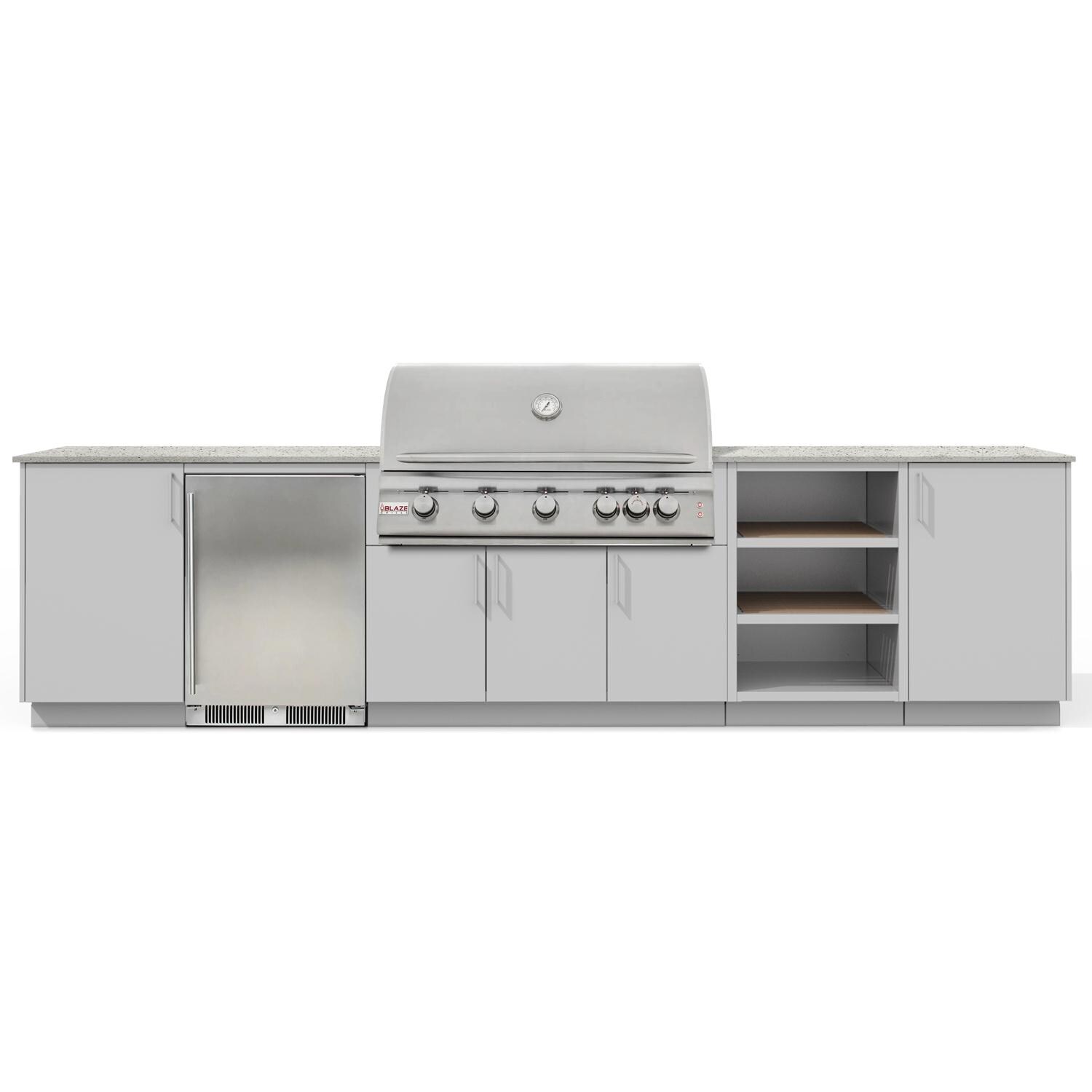 Urban Bonfire B-Ta - ga-40-Blaze-Keon-Chantilly Ta - ga 40 Outdoor Kitchen w/ Blaze Premium LTE Natural Gas Grill, Refrigerator, Keon Countertop & Chantilly Finish - White Background thumbnail