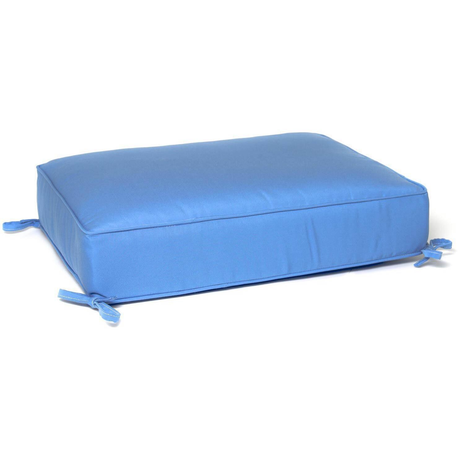 Medium Replacement Ottoman Cushion With Piping - Canvas Capri thumbnail