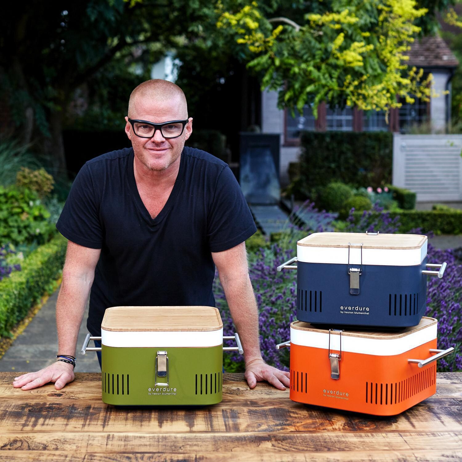 Everdure CUBE Portable Charcoal Grill Orange HBCUBEOUS BBQGuys