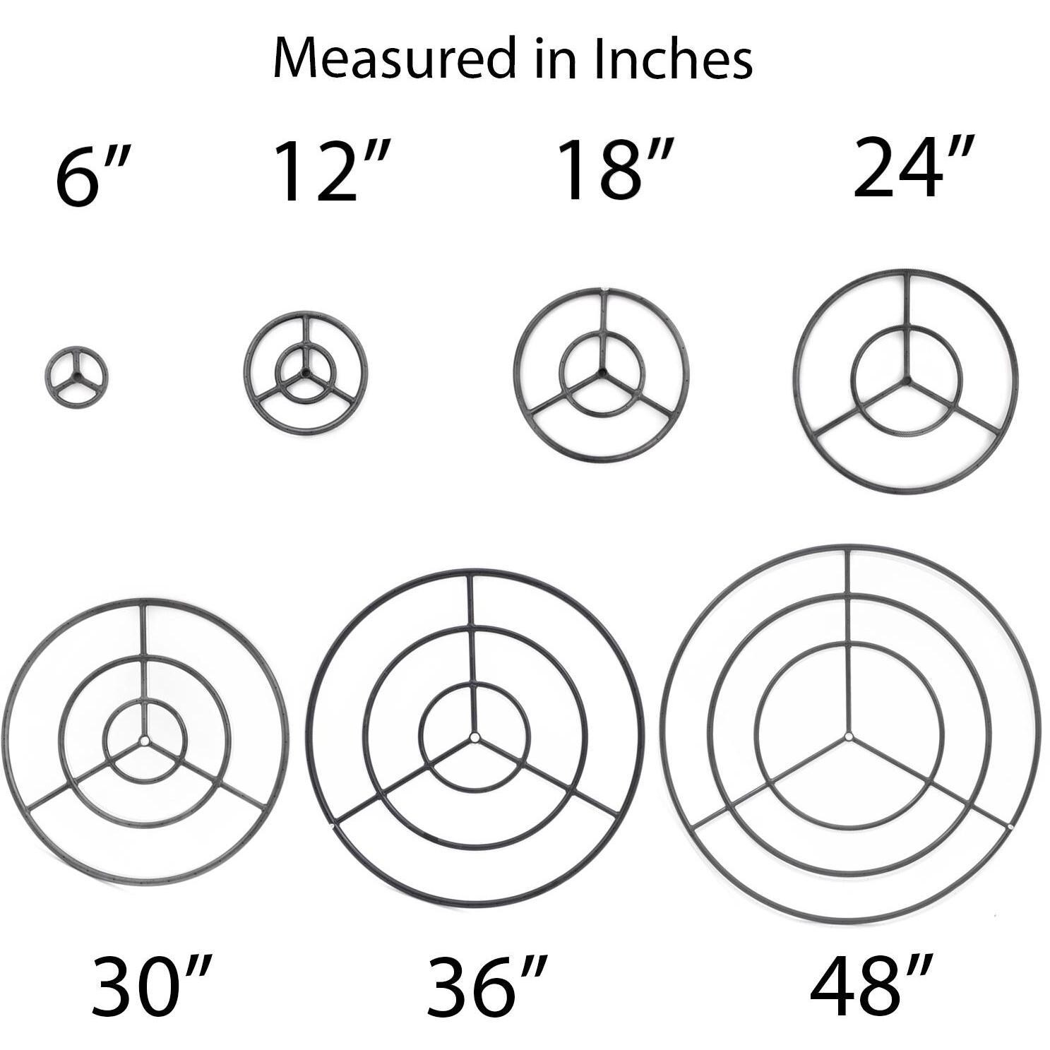 BBQGuys Signature Series Natural Gas Black Steel Ring Burner Sizes thumbnail