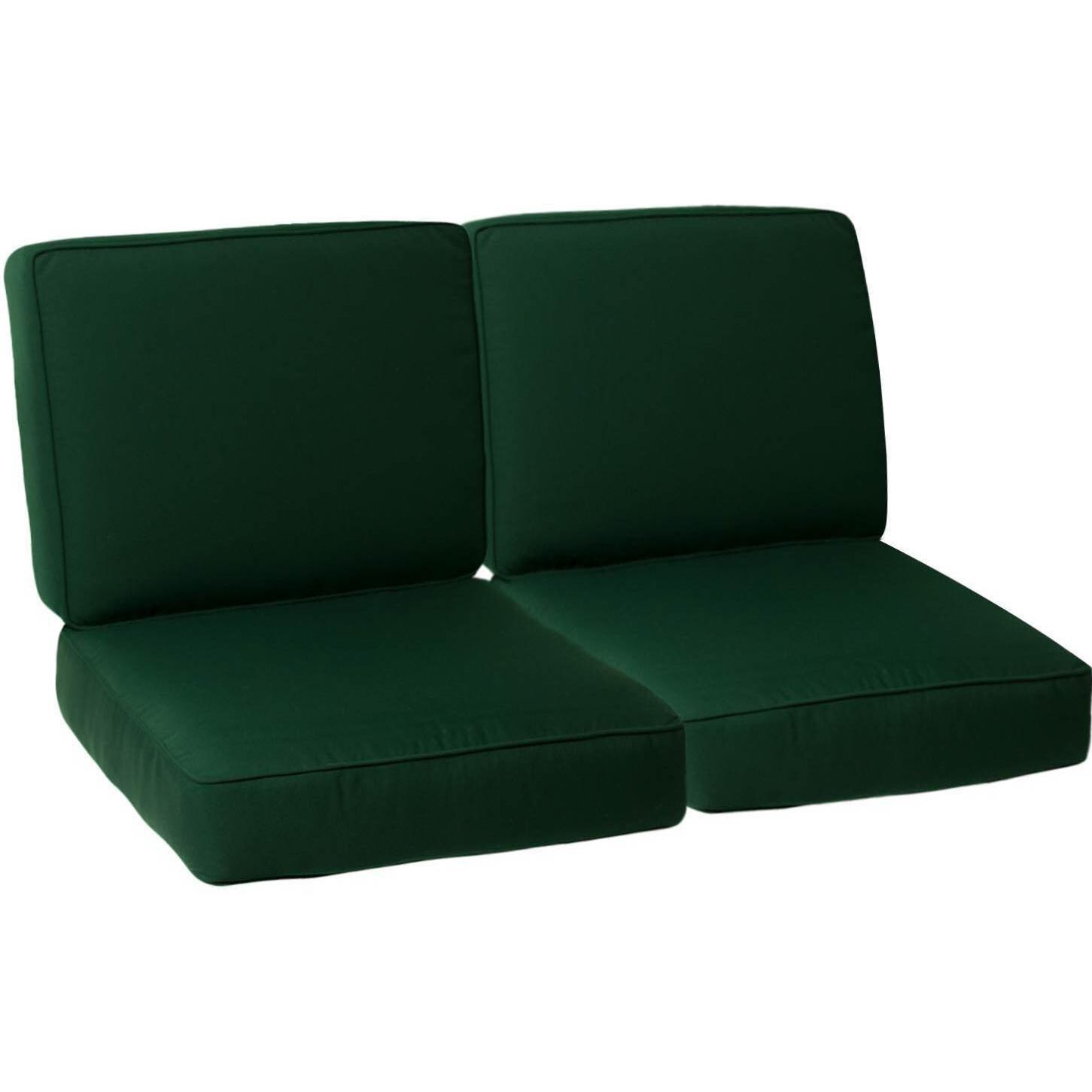 Medium Replacement Loveseat Cushion Set With Piping - Canvas Forest Green thumbnail