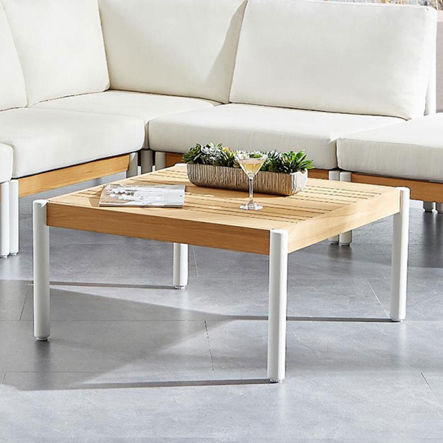 Carrolton 35 Inch Aluminum Coffee Table by Lakeview Outdoor Designs - Beach View - Lifestyle thumbnail