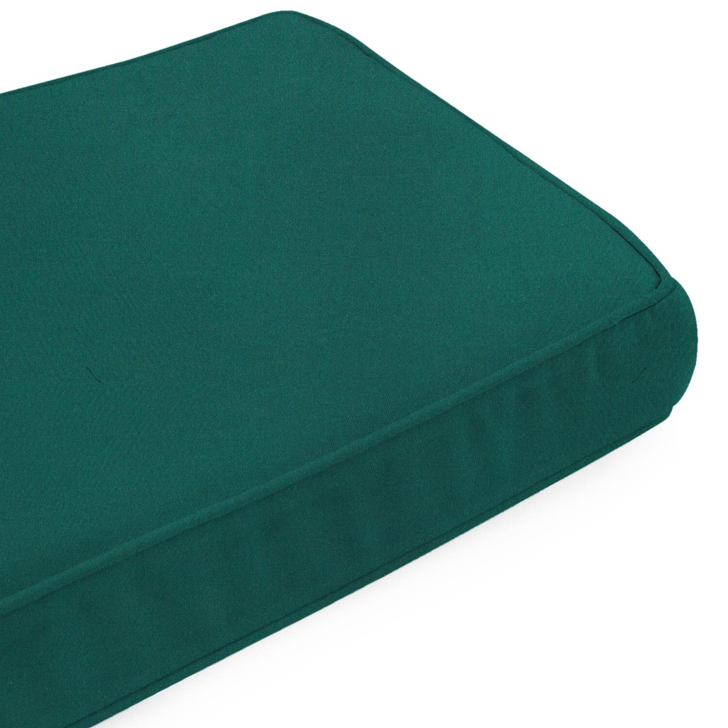 Sunbrella Canvas Forest Green Medium Outdoor Replacement Bench Cushion W/ Piping By UltimatePatio.com - Corner Detail thumbnail