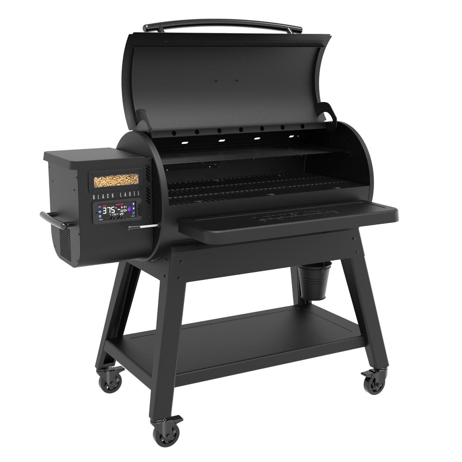 Louisiana Grills - 10640 - LG1200BL Black Label Series Pellet Grill - Angled Left Open thumbnail