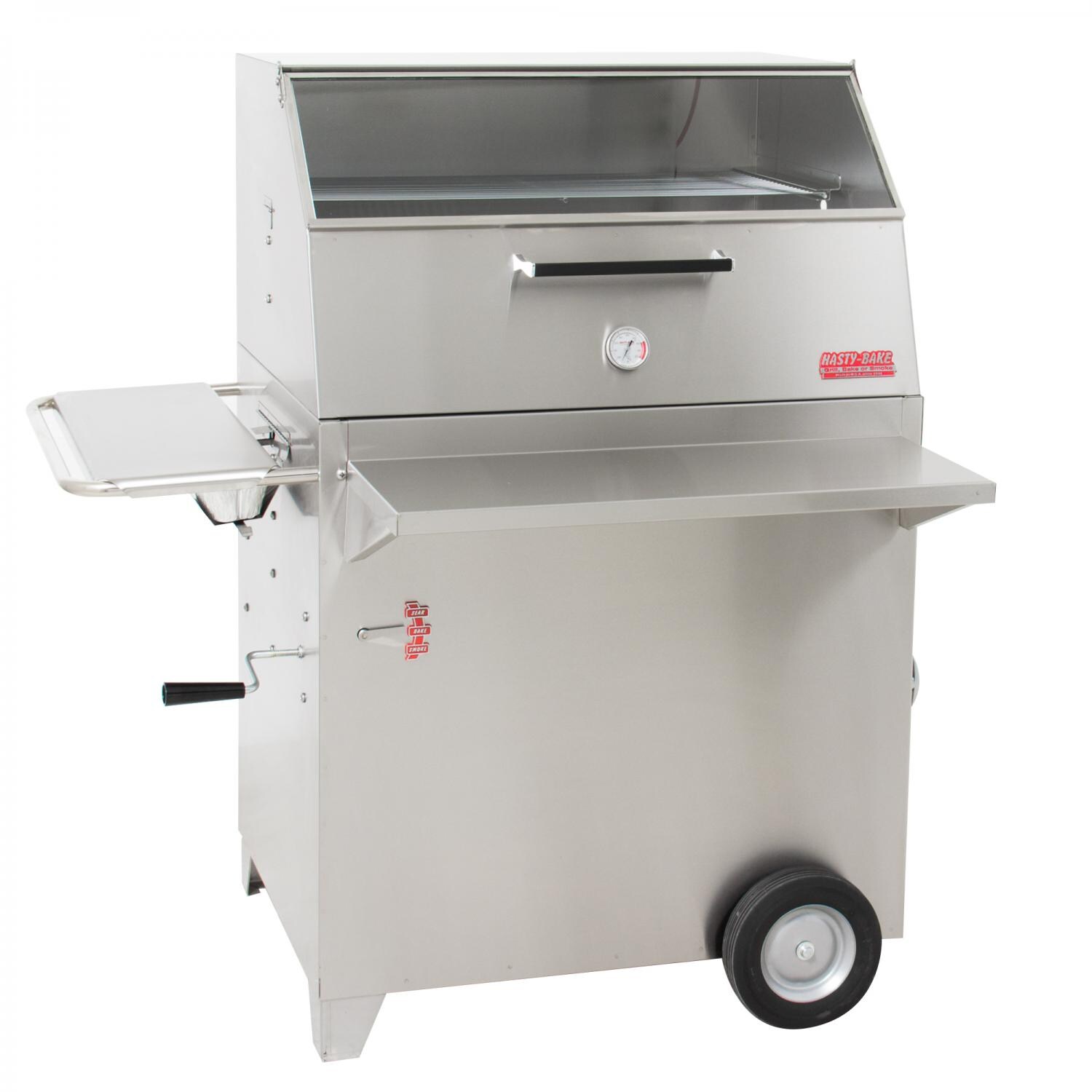 Hasty-Bake Gourmet Stainless Steel Charcoal Grill - Angled View thumbnail