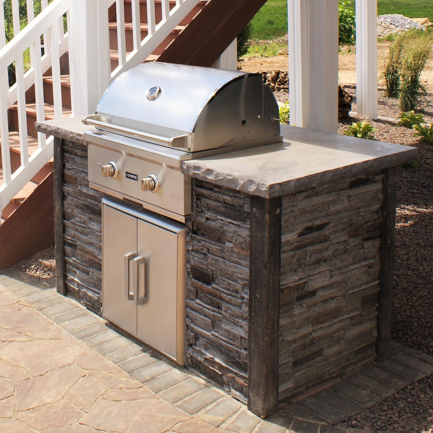 Coyote ReadyToAssemble 5 Ft Outdoor Kitchen Island With 28Inch C