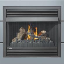 Napoleon Grandville 36-Inch Built-In Vent Free Natural Gas Fireplace W/ Millivolt Ignition And Black Contour Louvres - GVF36-2N