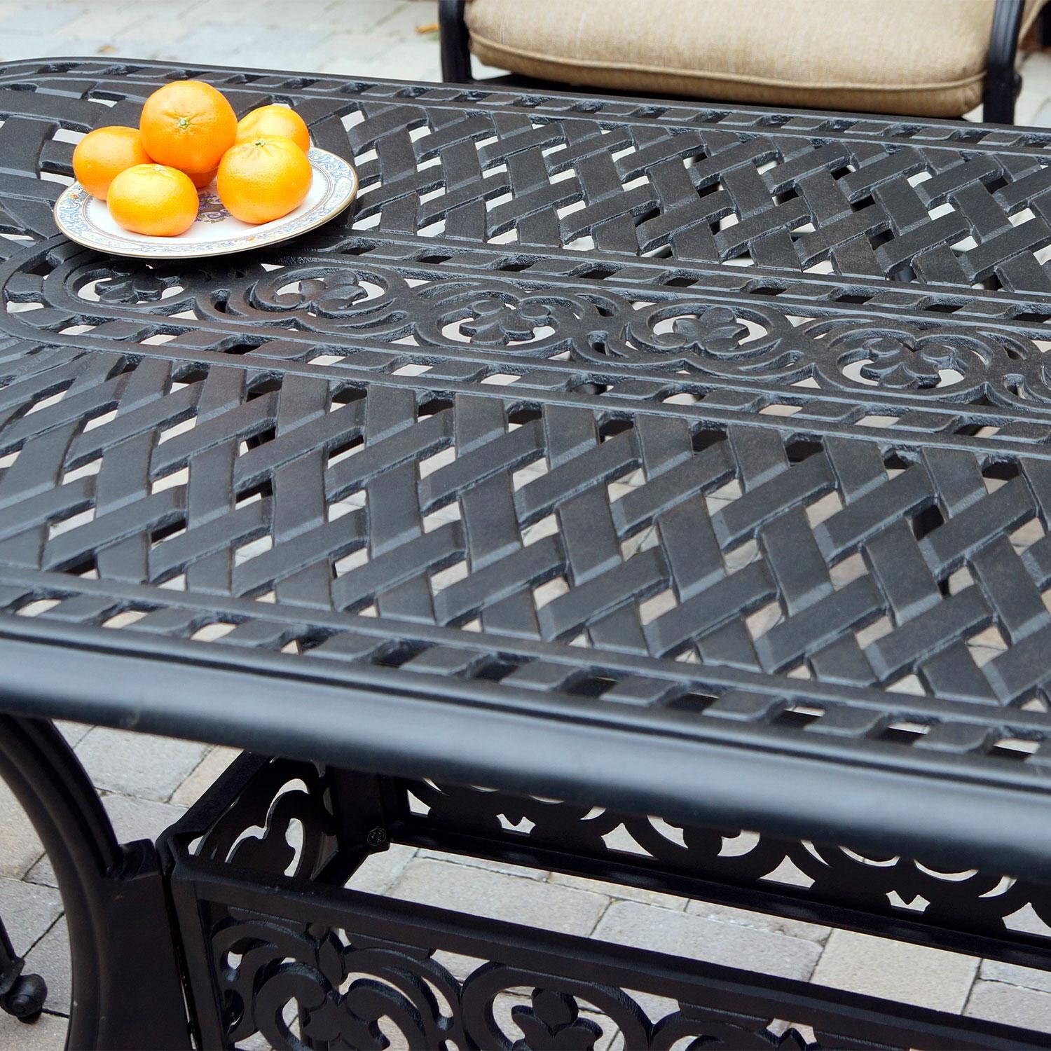 Darlee Series 60 Counter Height Patio Serving Table - Mocha - Top View - Lifestyle thumbnail