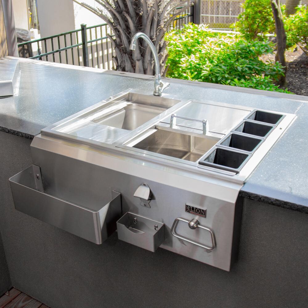Lion 30-Inch Stainless Steel Built-In Bar Center - Lifestyle thumbnail