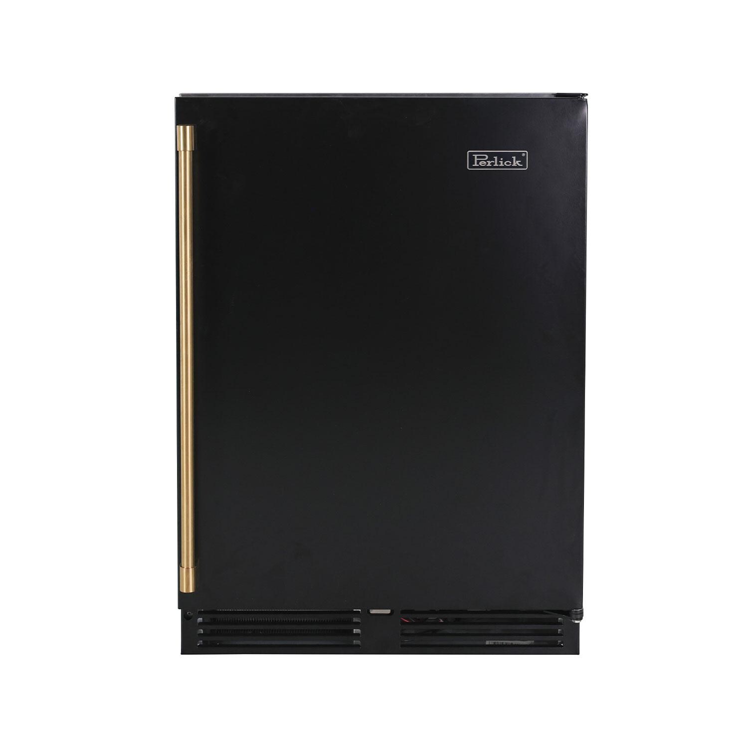 Perlick 24 Inch 5.2 Cu. Ft. Signature Series Marine & Coastal Series Stainless Steel Outdoor Freezer W/ Door Lock & Factory Installed Matte Black Solid Door - Right Hinge