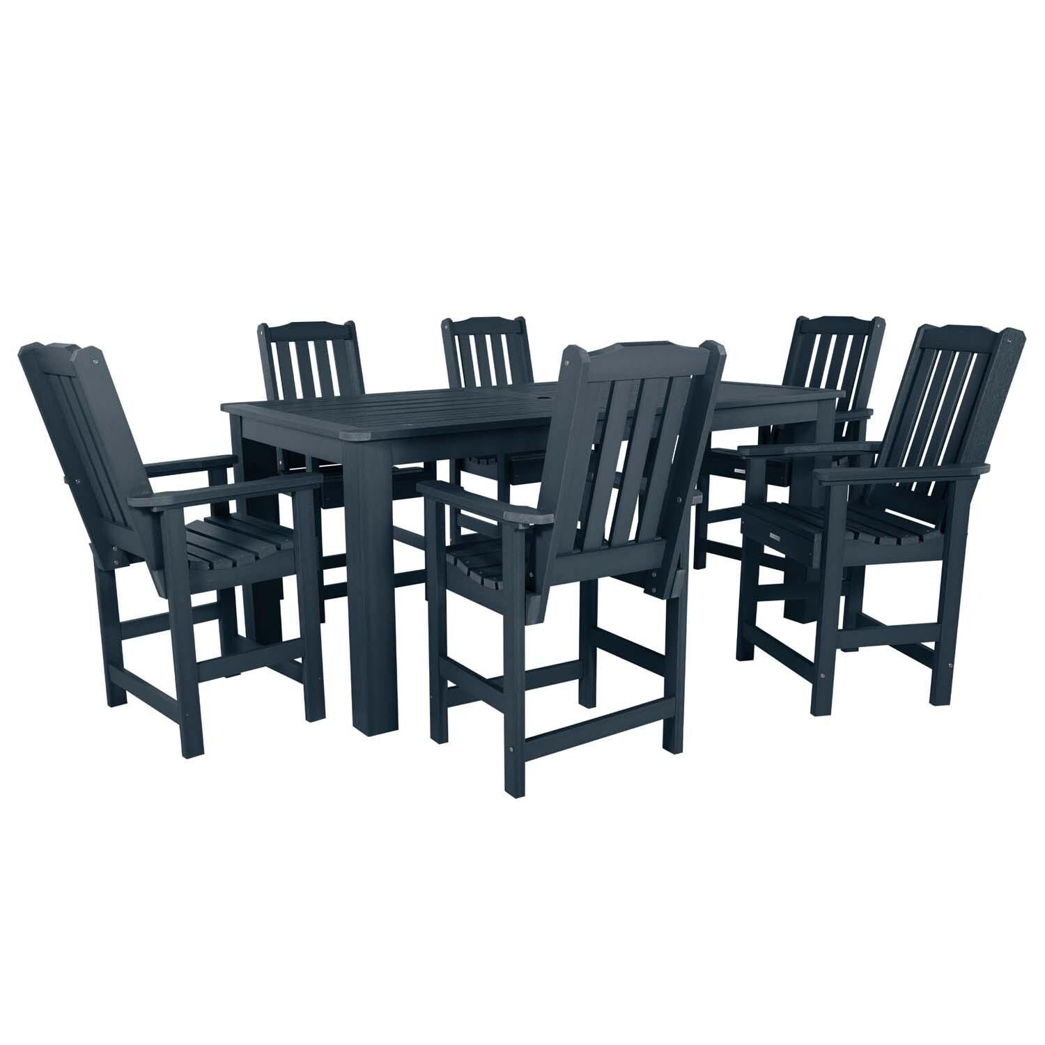 Hart Lane 7 Pc Recycled Plastic Counter Height Dining Set In Federal Blue by Lakeview - White Background thumbnail