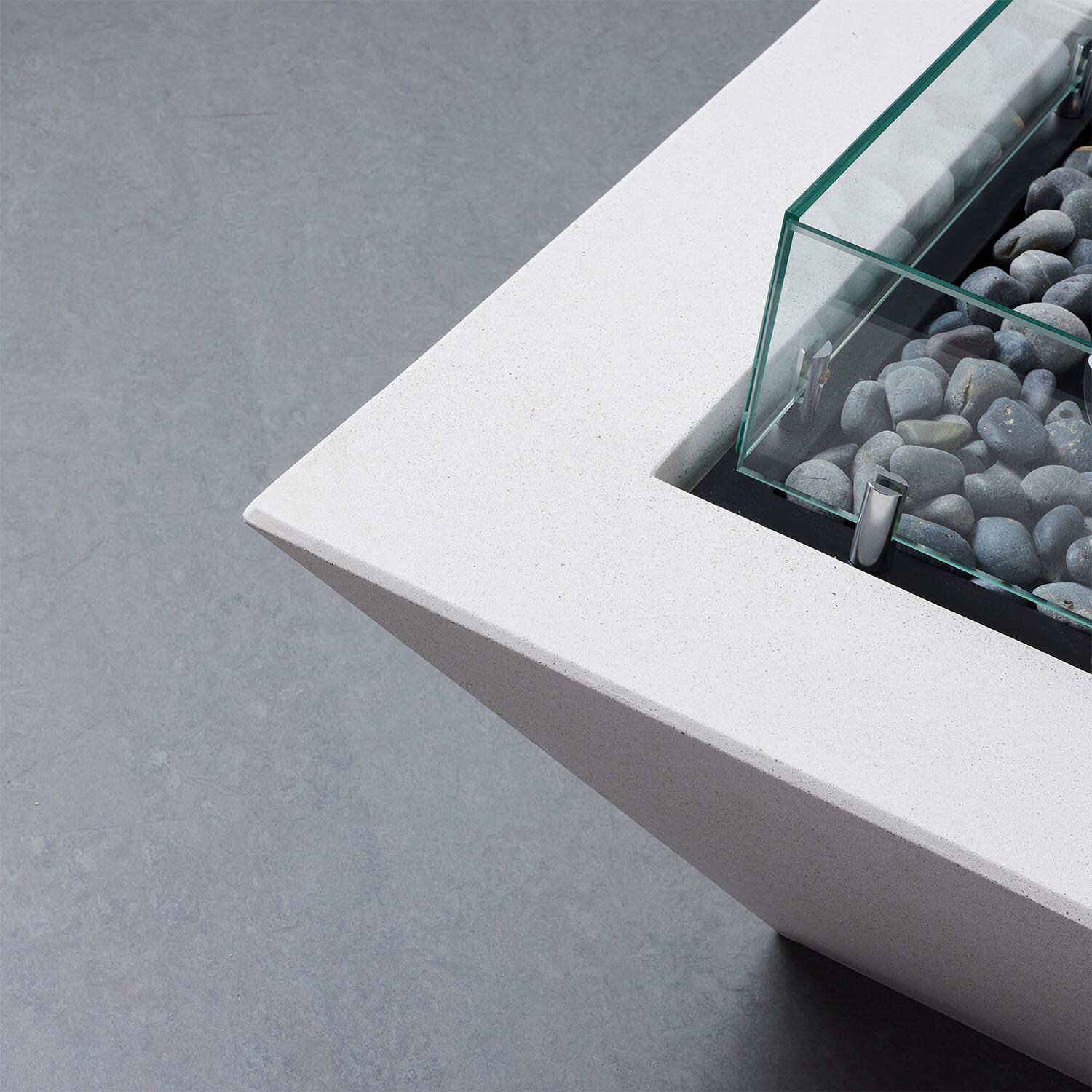 TerraFlame Wedge Bioethanol Fire Pit - White - Detail 2 thumbnail