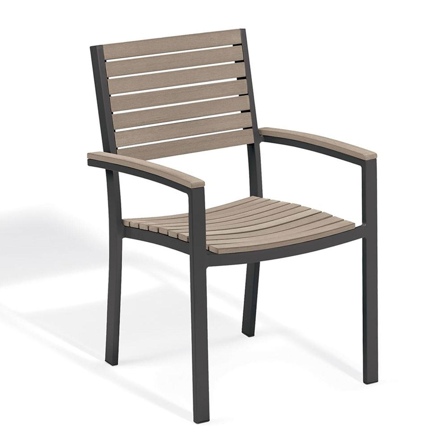 Oxford Garden Travira 6 Piece Carbon Aluminum Patio Dining Set - Vintage Tekwood Armchair thumbnail