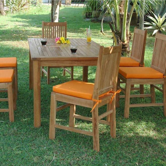 Anderson Teak Montage Saratoga 6-Person Teak Patio Dining Set - In Use thumbnail