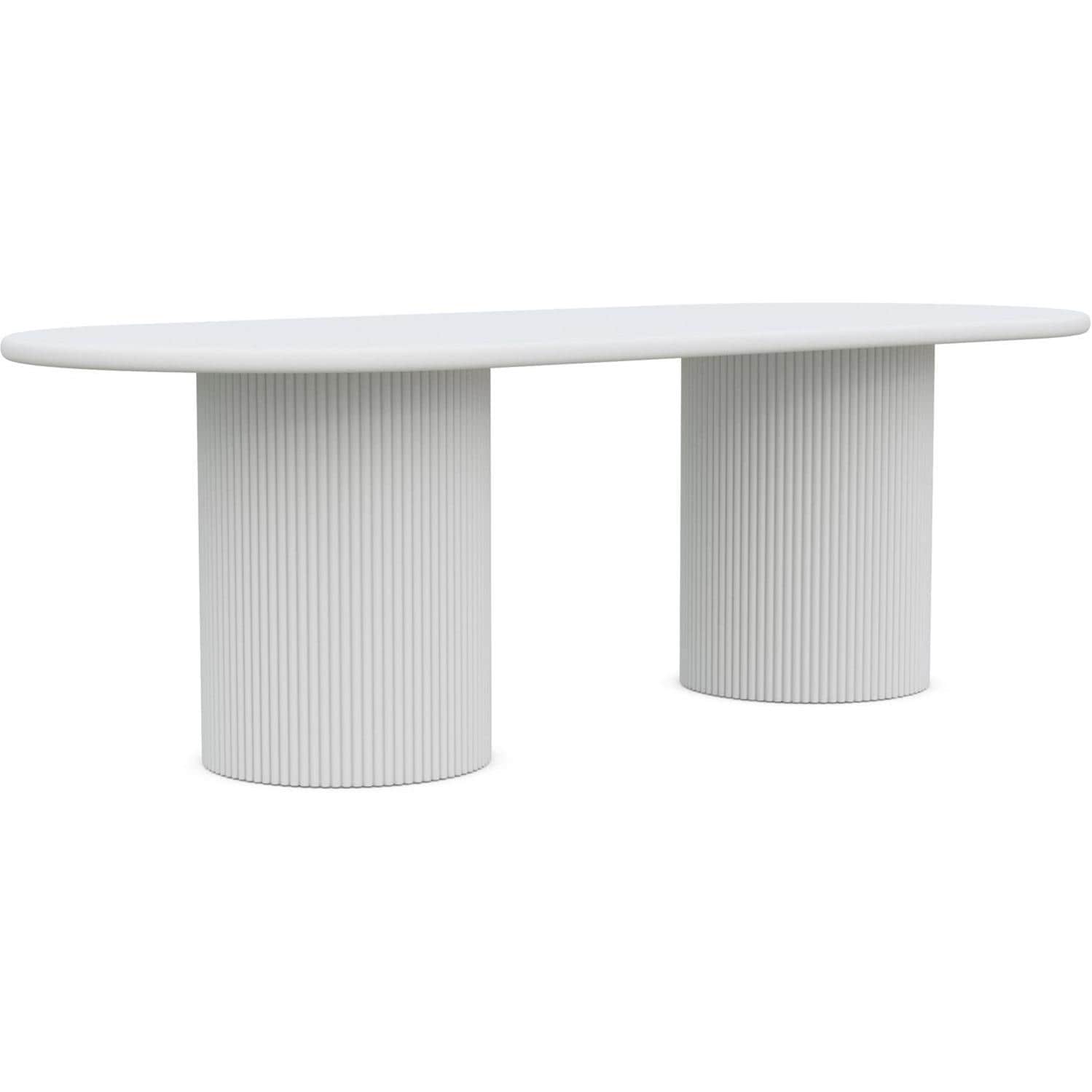 Azzurro Living Kamari 96 Inch White Aluminum Dining Table - Angled - White Background thumbnail