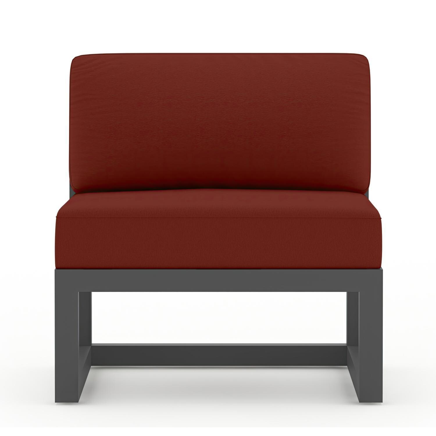 Misty Cove 5 Piece Sectional Set in Slate w/Portal Coffee Table & Canvas Henna Cushions by Lakeview - Middle Club Chair - White Background thumbnail