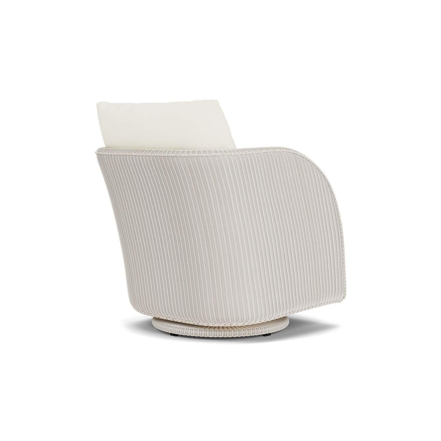 Lloyd Flanders Essence Swivel Glider Lounge Chair W/Sailcloth Salt Fabric - Antique White Finish - Back Right thumbnail