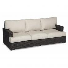 Cardiff Wicker Patio Sofa W/ Sunbrella Canvas Flax Cushions By Sunset West image
