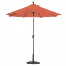 Galtech 7.5 Ft. Octagonal Aluminum Patio Market Umbrella W/ Crank Lift And Deluxe Auto Tilt - Antique Bronze Frame W/ Sunbrella Canvas Brick Canopy image
