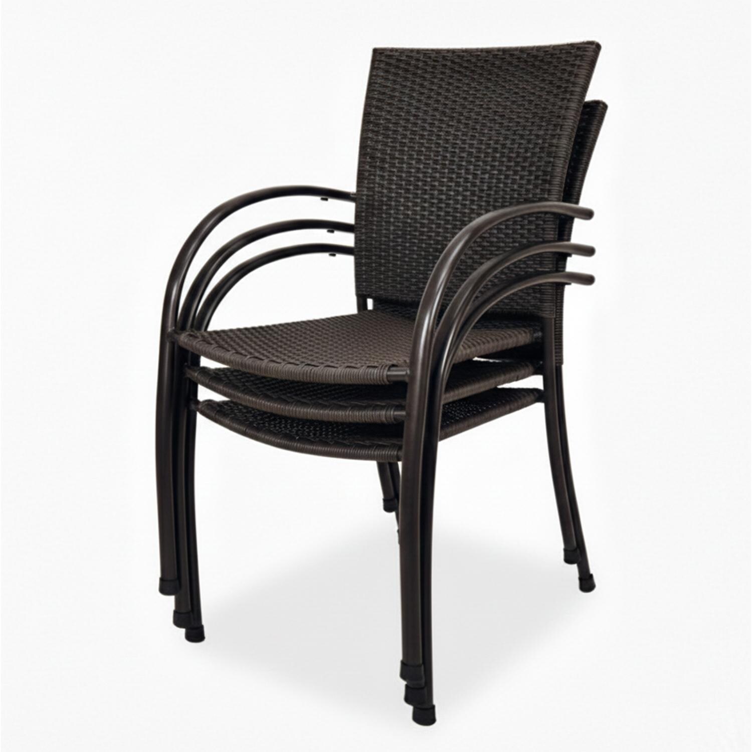 Pilano 4 Pc Aluminum Dining Chair in Black Weave - Set - White Background thumbnail