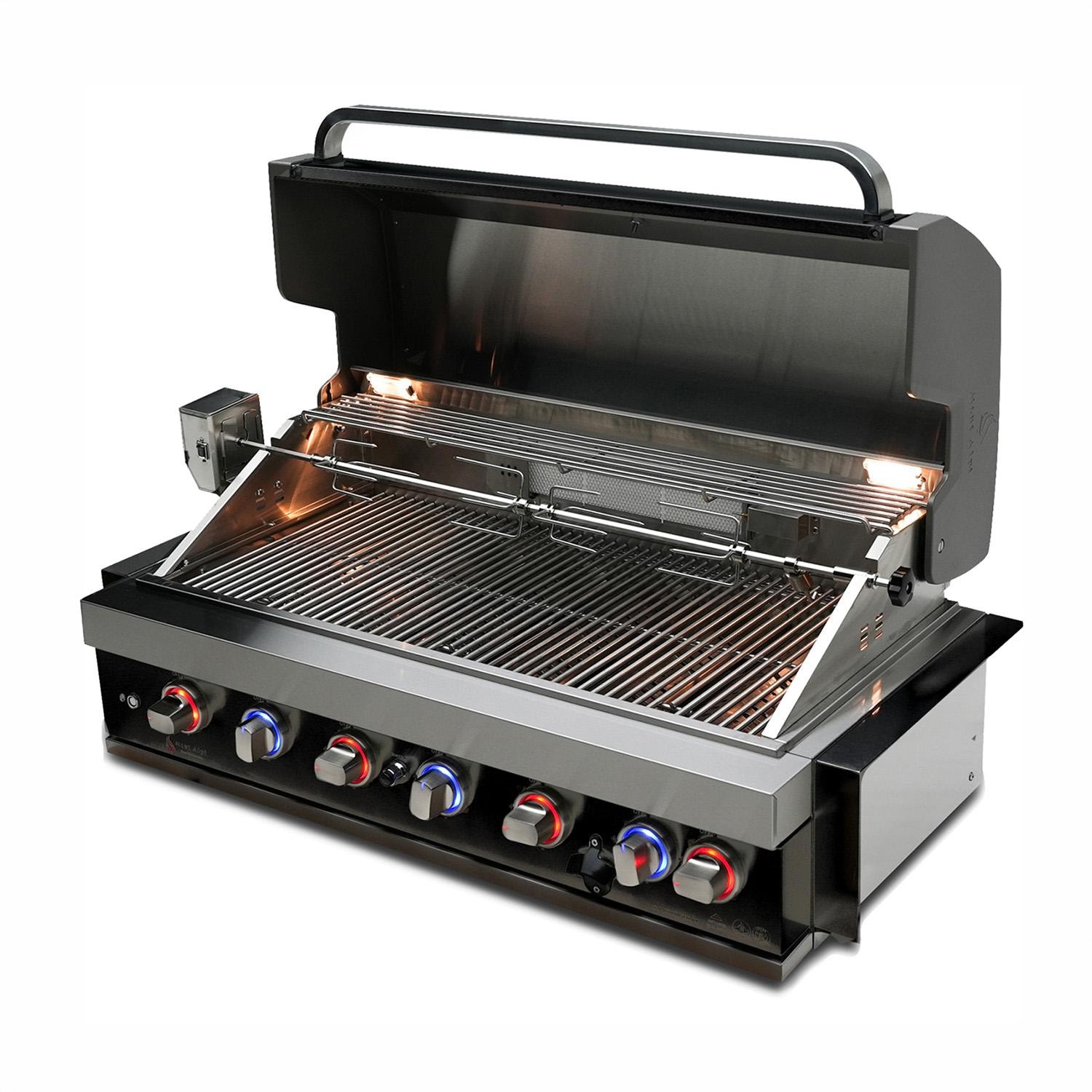 Mont Alpi MABi805-BSS 805 Black Series 44-Inch Built-In Propane Grill - Open - White Background thumbnail