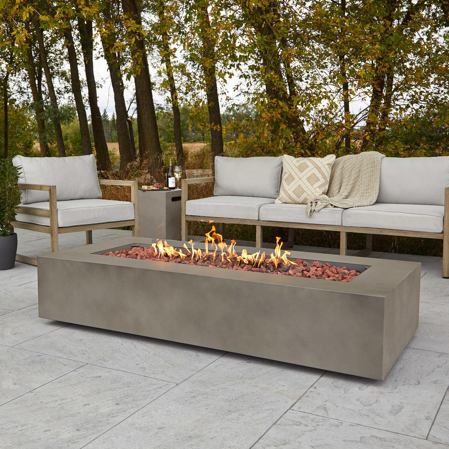 Real Flame Aegean 70-Inch Rectangle Natural Gas Fire Table - Mist Gray - (Ships as Propane w/ NG Conversion Kit) - C9814NG-MGRY image