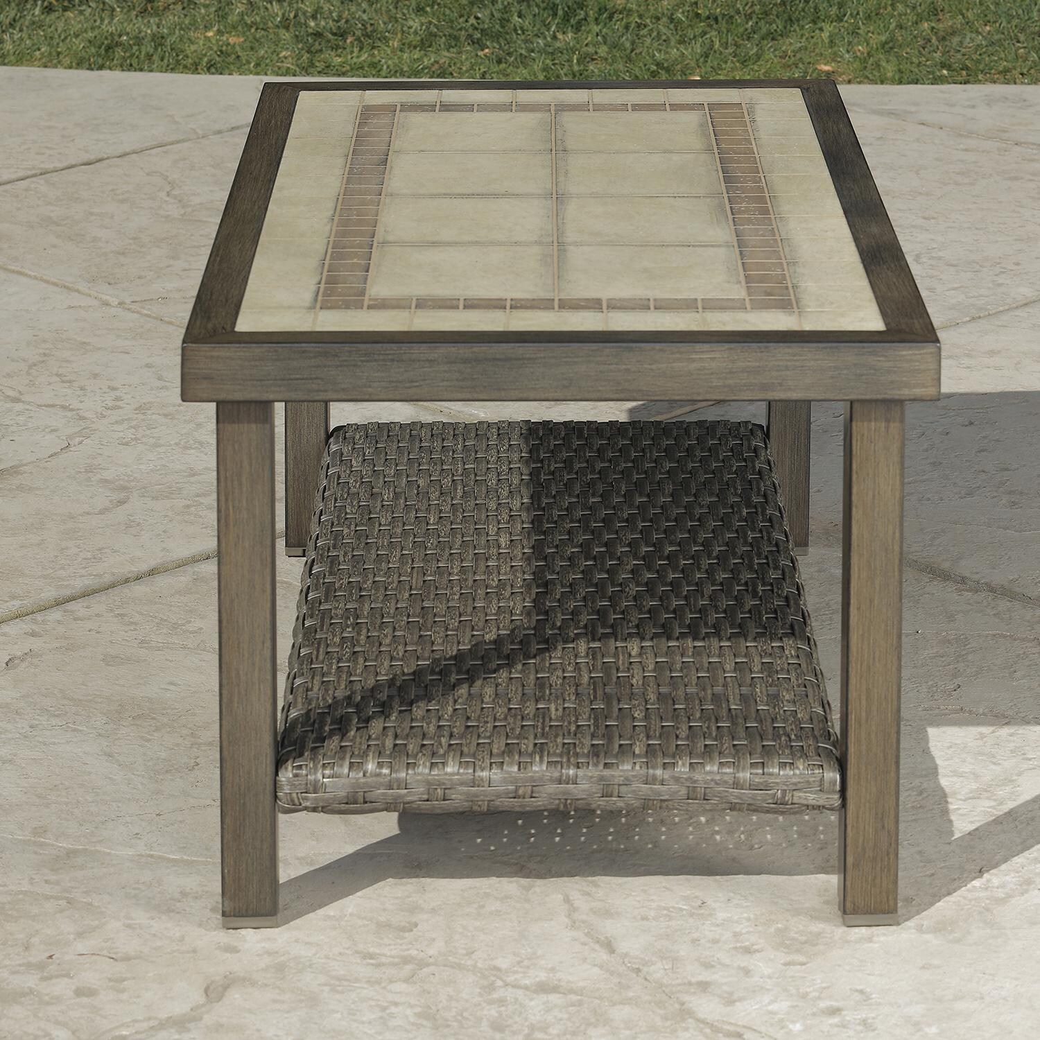 Lakeview Outdoor Designs Dove Cay 6 Piece Wicker & Aluminum Patio Conversation Set - Patio Chat Table Side thumbnail