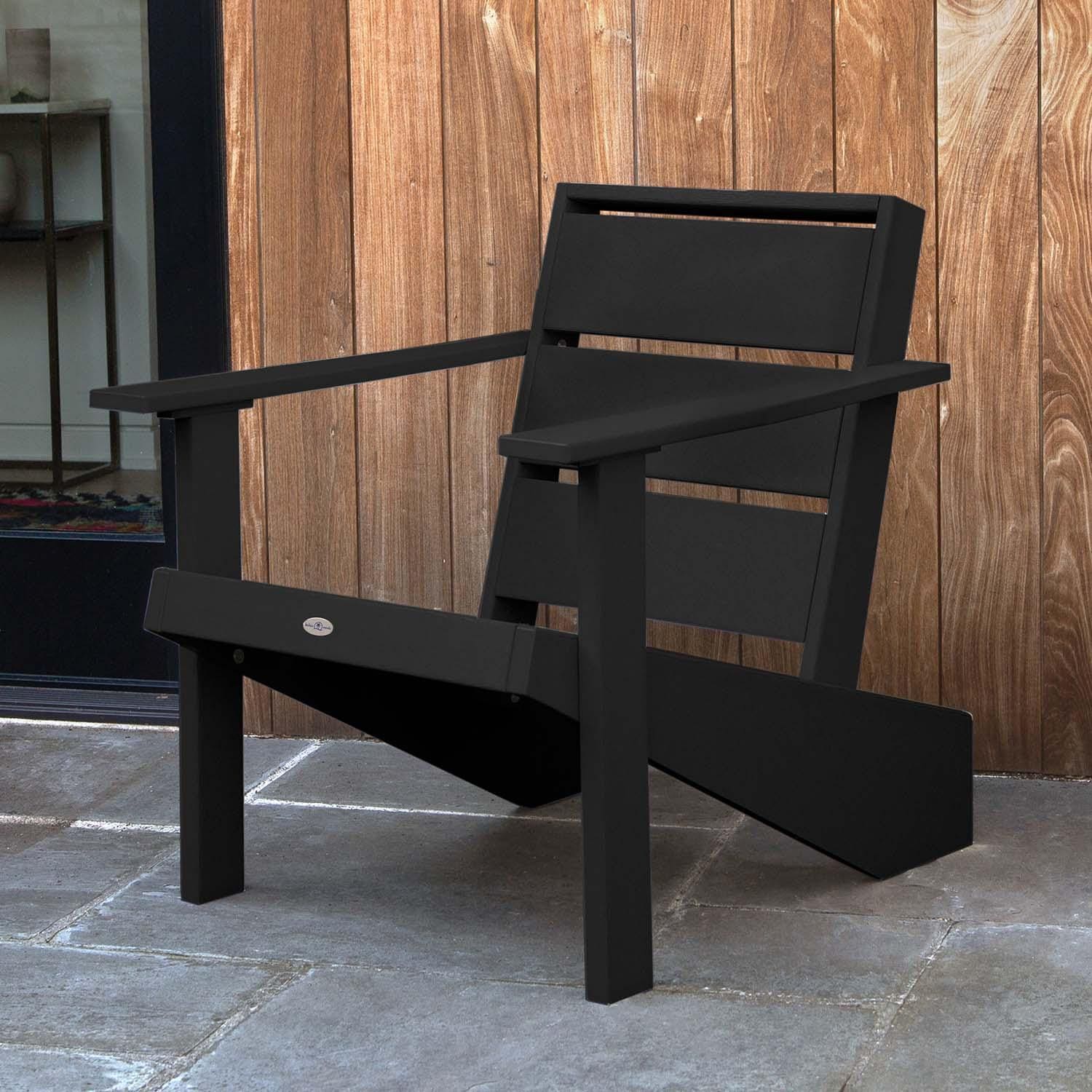 Hazel Cove Recycled Plastic Adirondack Chair in Black Sand by Lakeview Outdoor Designs